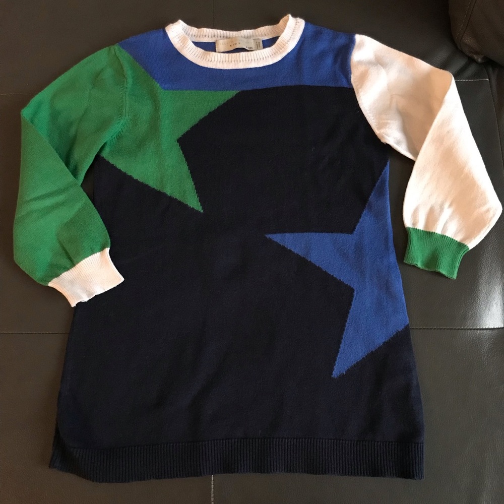Kids, colorblocked, sweater dress.
